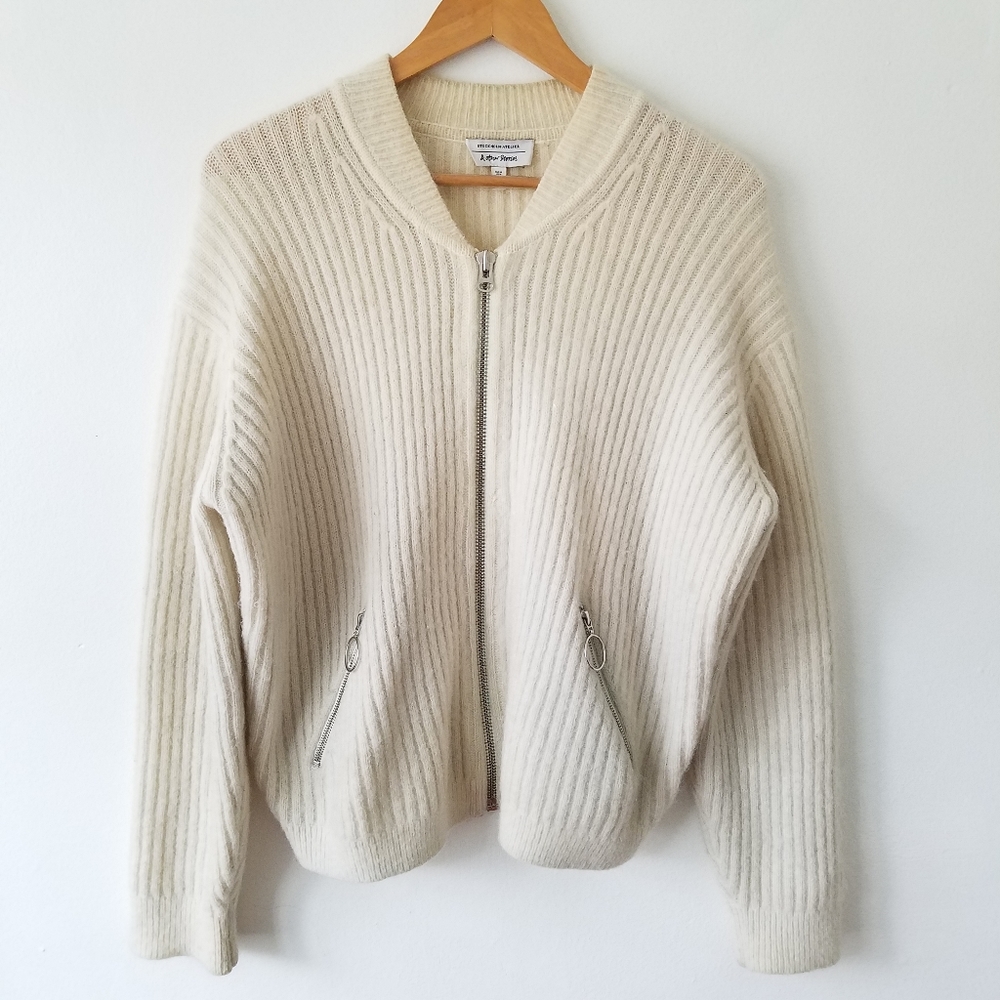 & Other Stories Cream Ribbed Cardigan - Picture 2 of 12